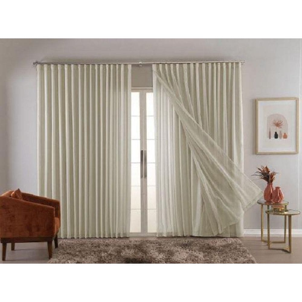 Cortina Gaze Linho Com Forro 6M X 2.50 Altura -Trilho Suíço