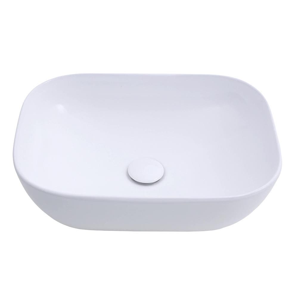 Cuba de Apoio para Banheiro Retangular Louça Cerâmica Adamita Pingoo.casa - Branco