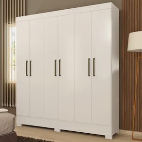 Guarda Roupa Casal 6 Portas E 2 Gavetas Dallas - Branco Branco