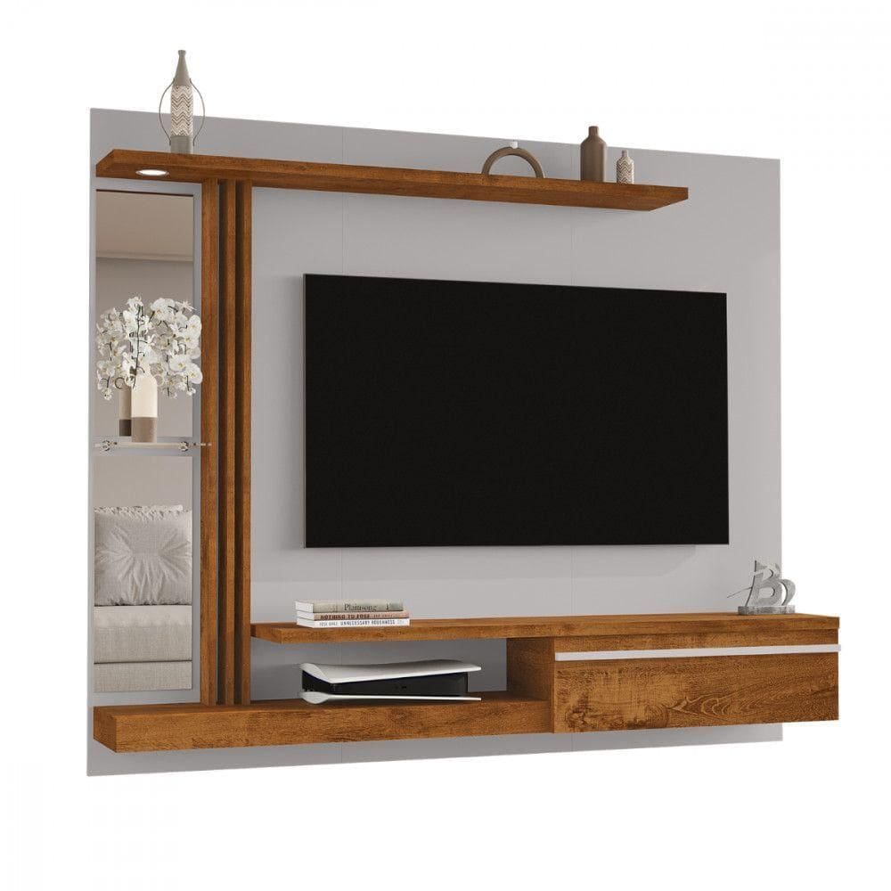 Painel Denver Para Tv De Até 55 Polegadas Off White Naturale Off White Com Natural