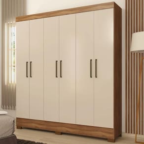 Guarda Roupa Casal 6 Portas E 2 Gavetas Dallas - Amêndola Touch-off White Amêndola Touch-off White