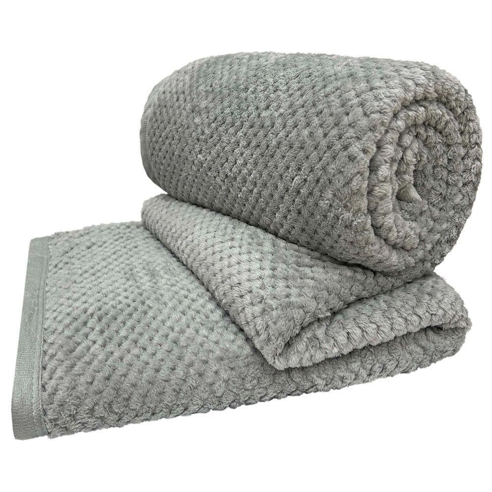 Cobertor Manta Queen Diamond 100% Poliéster Cinza