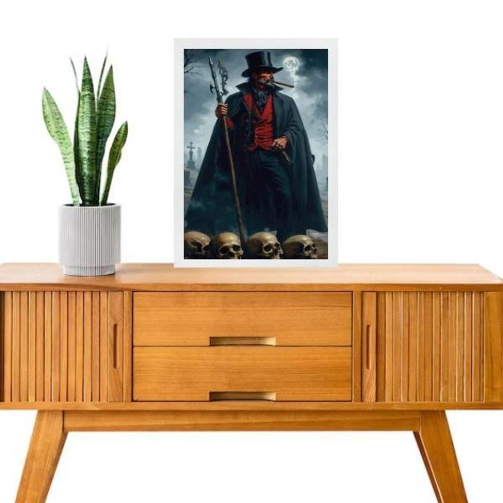 Quadro Decorativo Exu Quebra Osso 45X34Cm - Com Vidro