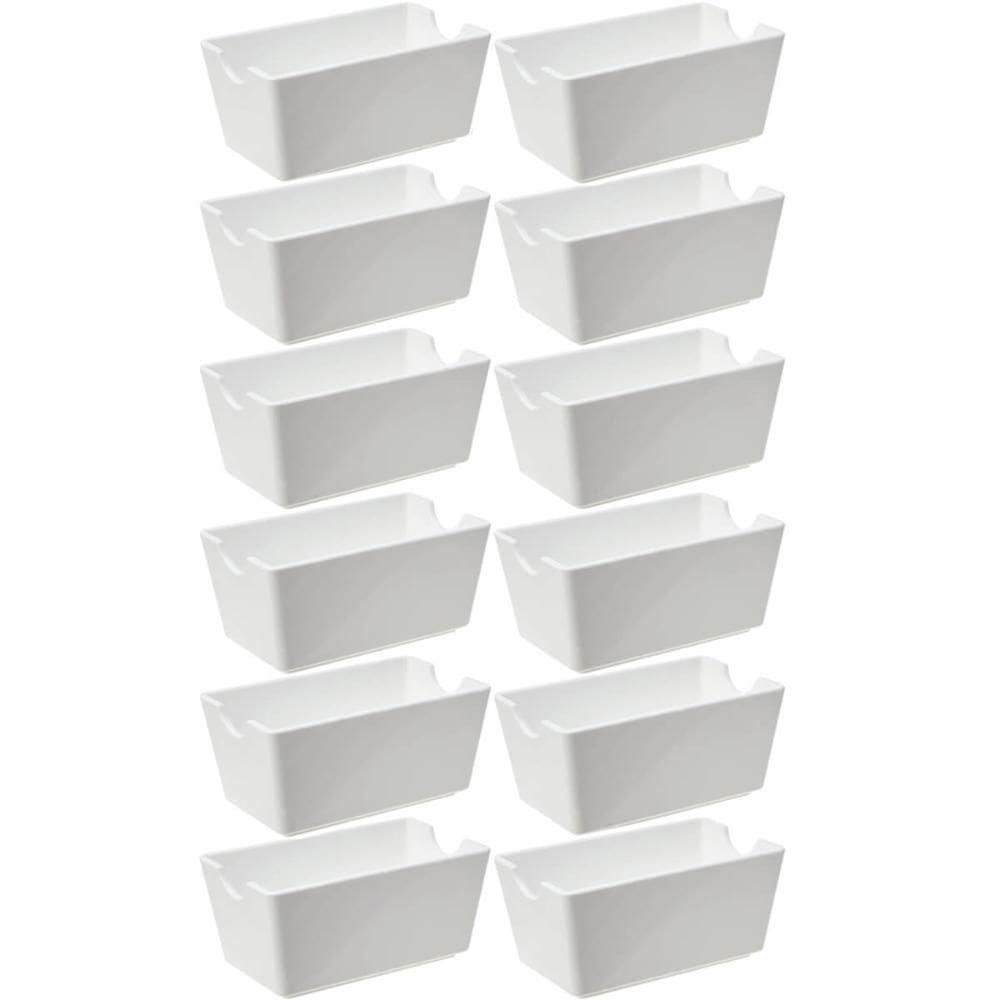 12 Porta Sachês de Mesa Uno Coza Branco Bares Buffet 11x6,5x5cm Molhos Temperos