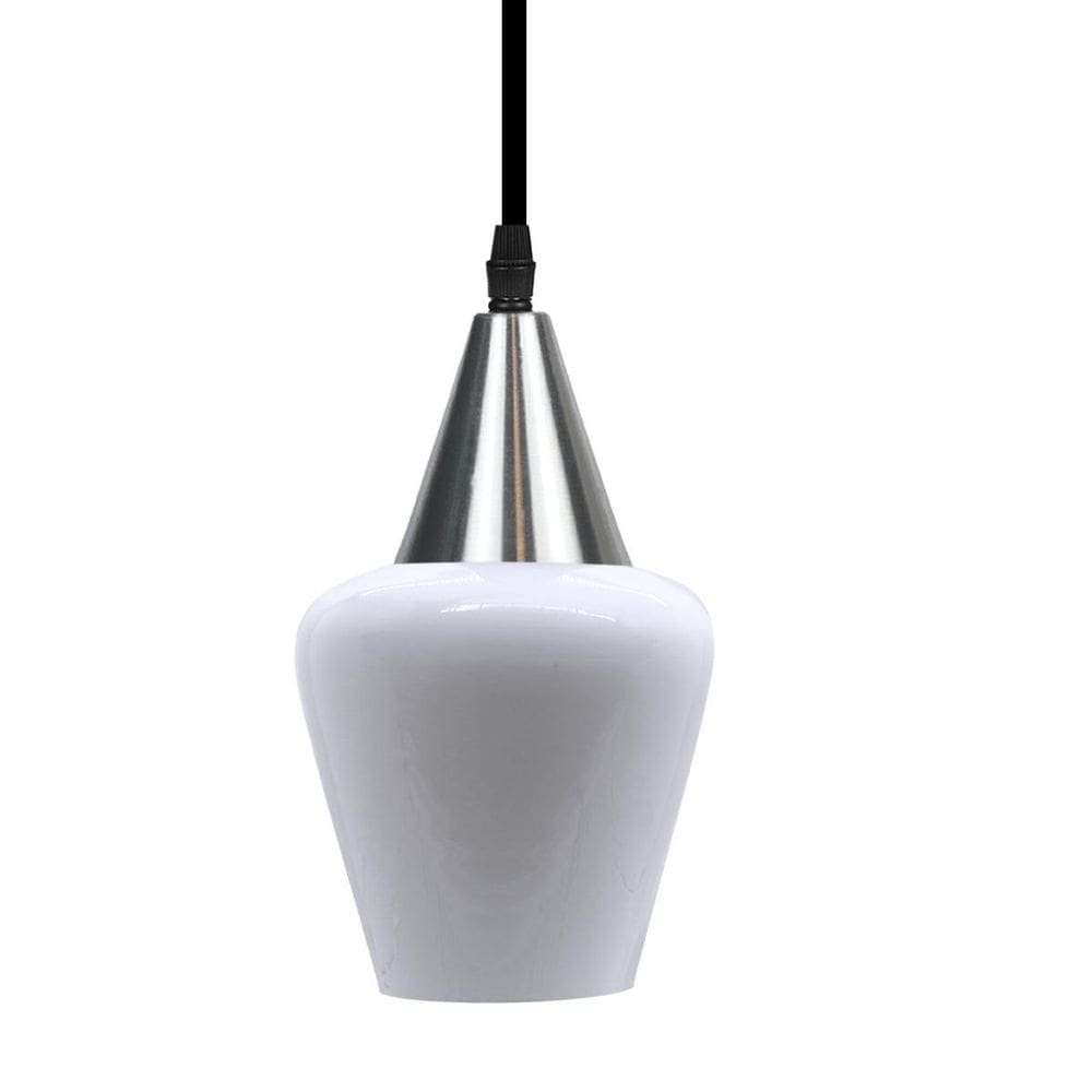 Pendente Taschibra Monalisa Pp Leitoso E27 Bivolt Branco