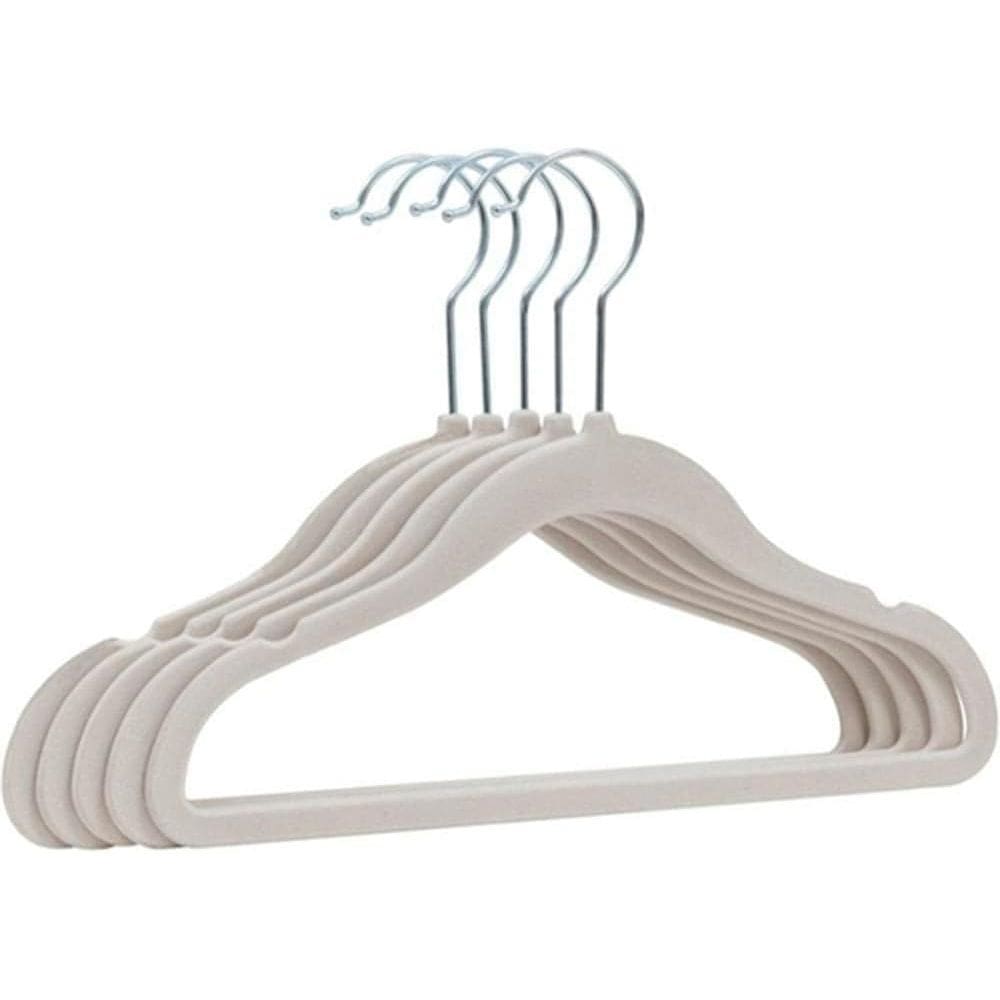 Cabide Infantil Veludo Bege Buba Kit Com 5 cabides