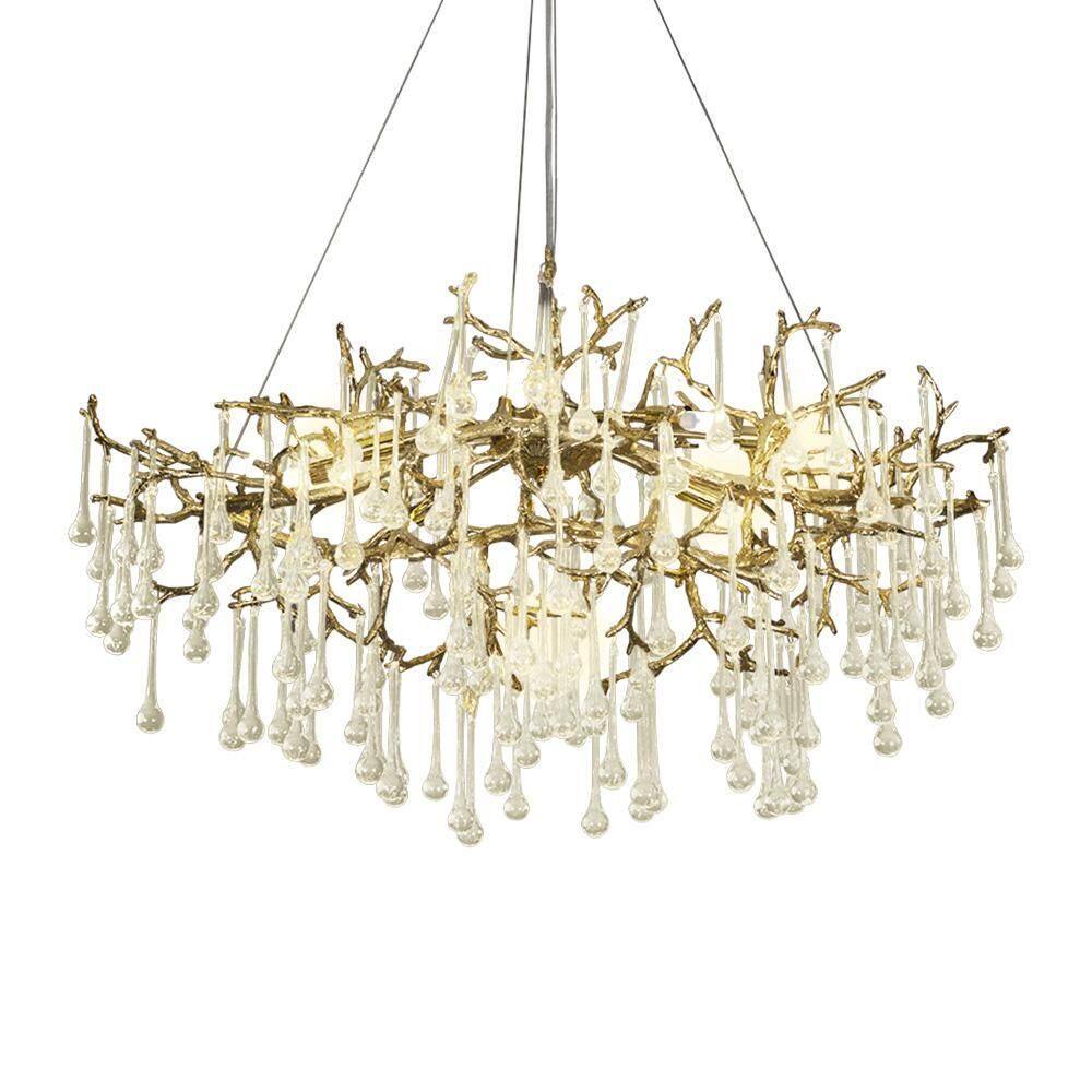 Lustre Pendente Blumenau Serena G9 Bivolt Dourado