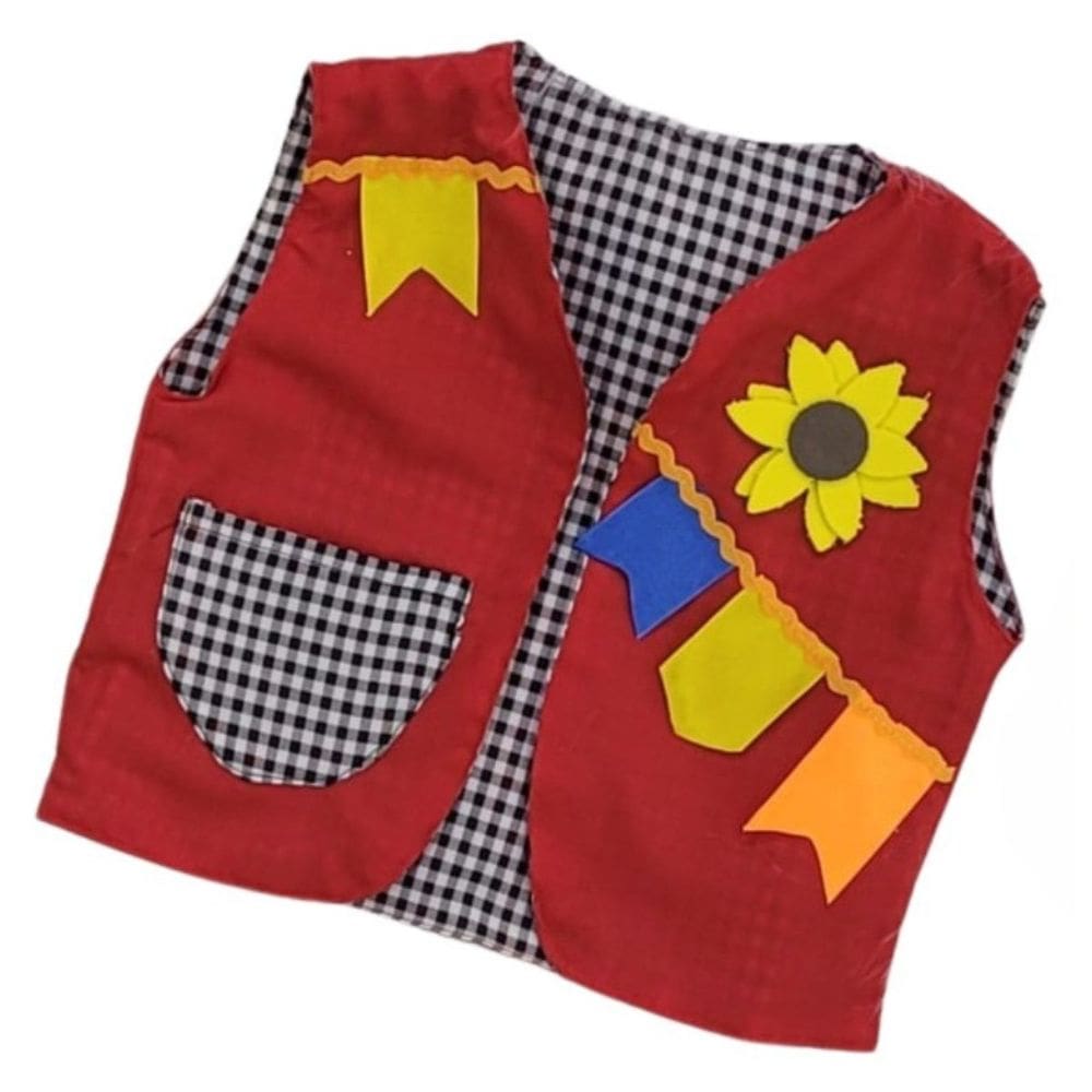 Colete Festa Junina Infantil Caipira Roupa Dançar Quadrilha