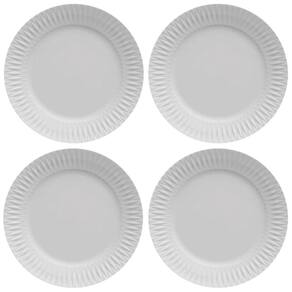 Kit 4 Pratos Rasos Porcelana Branca 26,5cm Germer Mesa Posta Restaurante