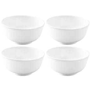 Kit 4 Bowl Melamina 150ml Branco Tigela Fruta Sobremesa Cereais Serenata Haus Concept