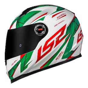 Capacete LS2 FF358 Draze Branco Verde e Vermelho