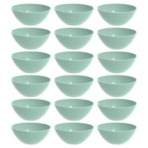 12 Tigelas Pequena Crippa Travessa Redonda 2,3L Servir Salada Sobremesa Verde Menta