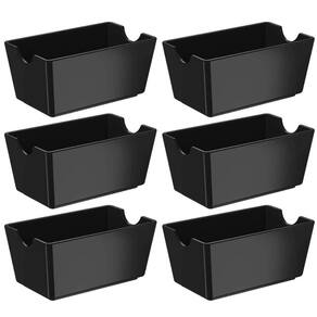 Kit 6 Porta Sachês Pretos Molhos Chá Açúcar Uno Coza Organizador de Mesa