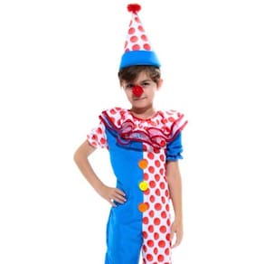 Fantasia Palhaço Infantil Palhacinho Luxo com Chapéu e Nariz