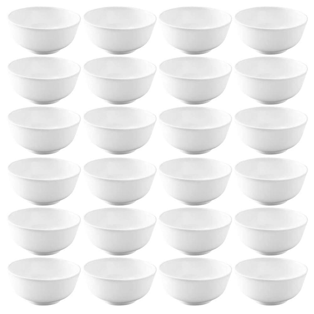 24 Bowls Melamina 150ml Branco Cumbuca Tigela Fruta Sobremes