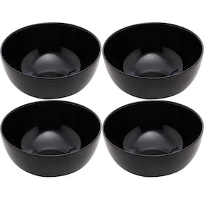 4 Bowls Vidro Opalino 300ml Cumbuca Servir Diwali Black 12x5cm Cereal