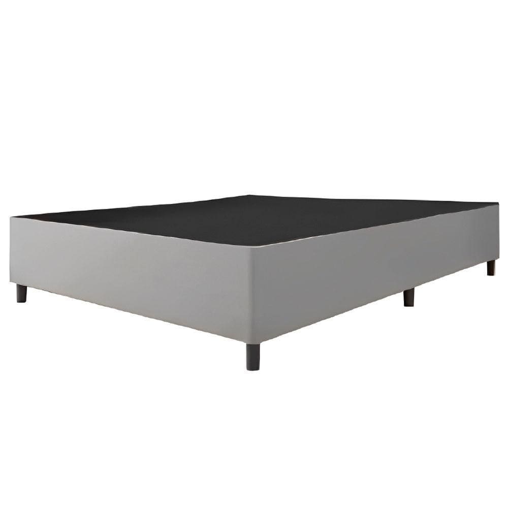 Cama Base Casal King 1,93m Suede Marsala Cinza