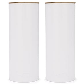 Kit 2 Potes para Massa 2,5L Porta Condimentos Redondo Lata Pasta Haus Concept Branco