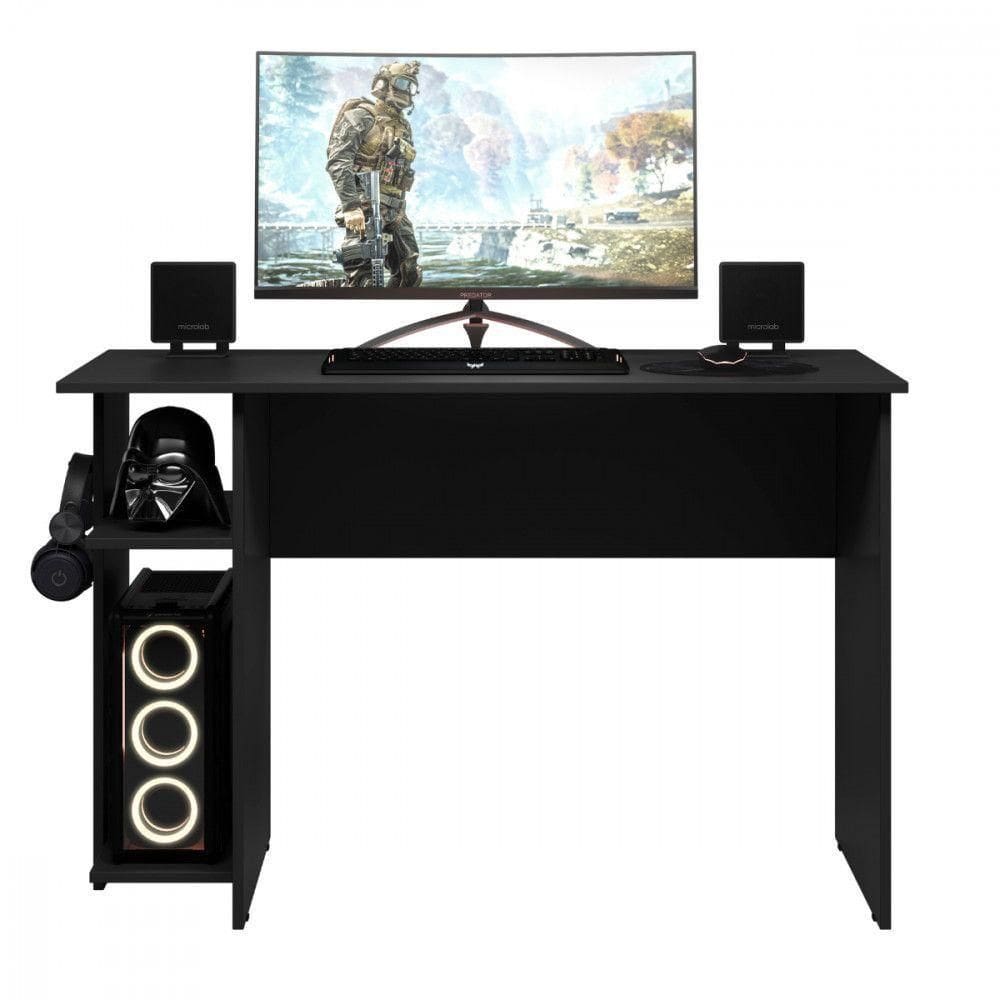 Escrivaninha Para Escritório Ou Gamer Preto Fosco Qmovi Preto Fosco