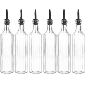 Kit 6 Garrafas de Vidro Lyor 500ml Com Bico Dosador Azeite Vinagre Vegas Porta Condimentos