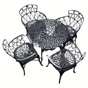 Conjunto De Jardim Modelo Viena Mesa E 4 Cadeiras Piscina Preto