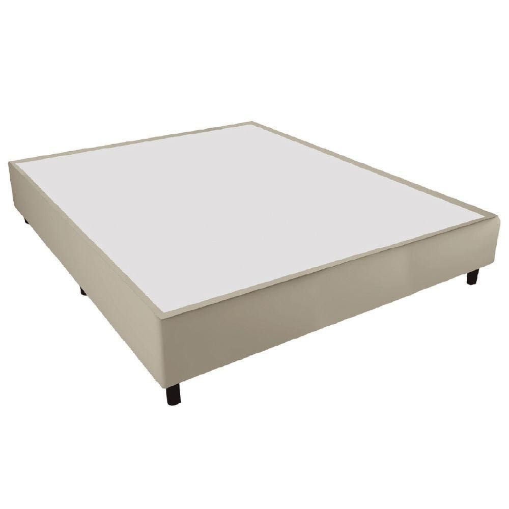 Cama Base Casal King 1,93m Suede Marsala Bege