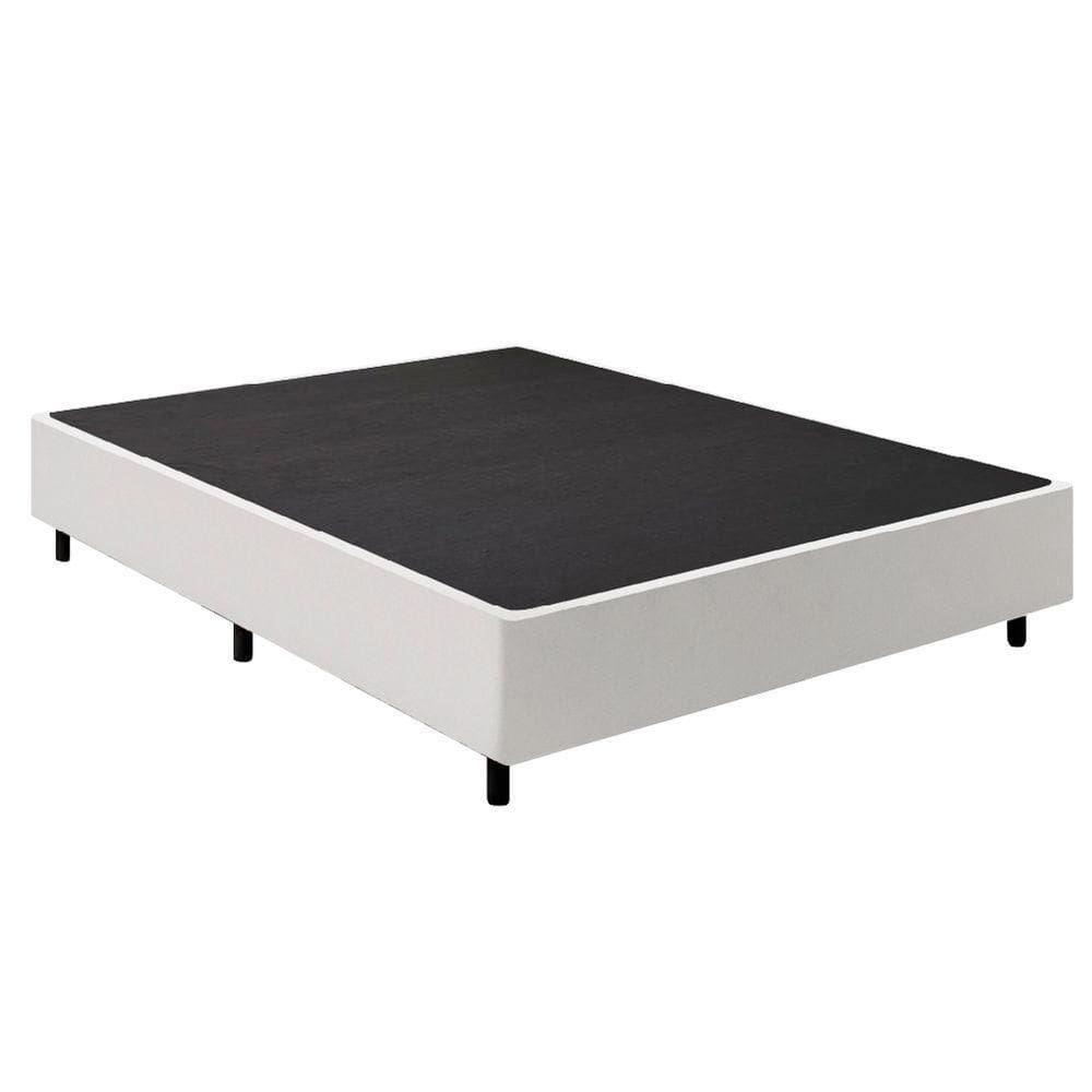 Cama Base Casal King 1,93m Suede Marsala Branco