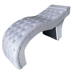 Maca Estética Estofada M1 70cm Veludo Cinza Claro - In9 Decor