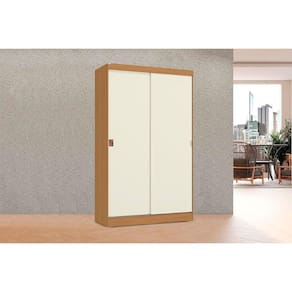 Guarda Roupa Solteiro 2 Portas de Correr e 2 Gavetas R588 Canela/Off White - Kappesberg