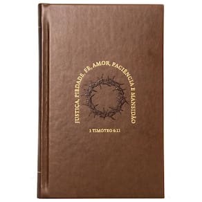 Bíblia NVI, Letras de Jesus Em Vermelho, Couro-Soft Marrom Sobre Capa Dura, Timóteo