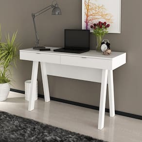 Escrivaninha Cavalete 120cm com 2 Gavetas ME4128 Branco