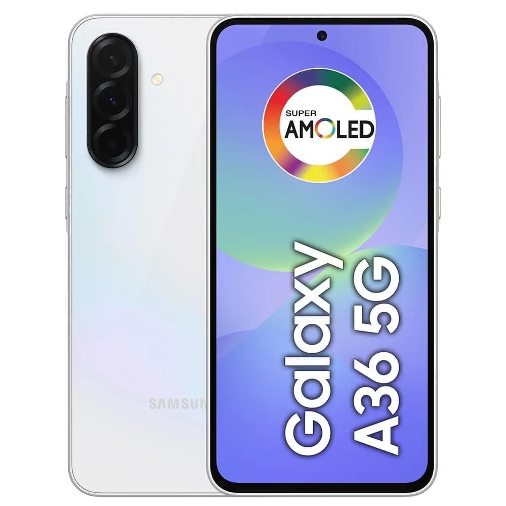 Smartphone Samsung Galaxy A36 5G 128GB 6GB RAM Câmera Tripla Traseira de até 50MP Selfie 12MP Tela 6.7” Branco