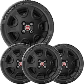 Kit 4 Calota Fiat Palio Novo Uno Siena Aro 14 Preto 070Cb