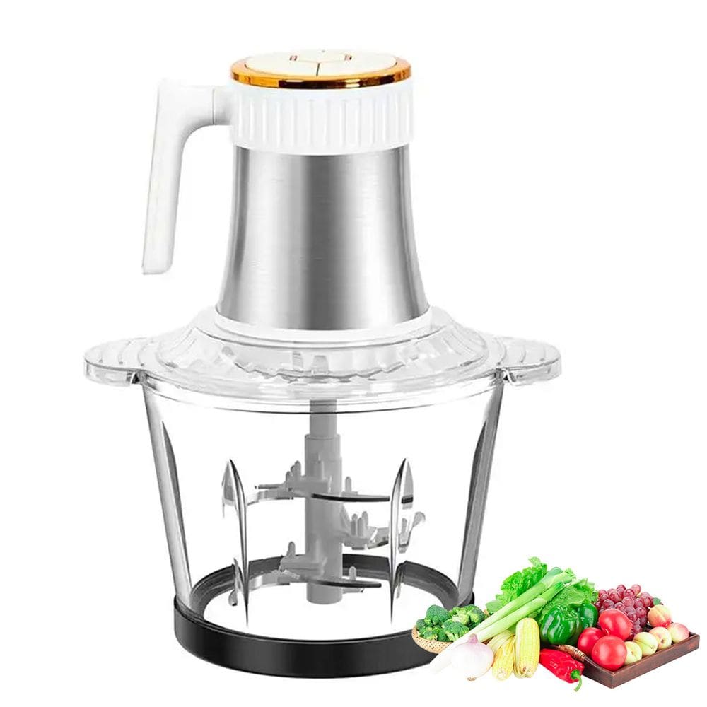 Mini Processador Eletrico 4 Laminas 3 Litros Moedor de Carne Tritura Legumes Verdura Alimento Tempero Especiarias Restaurante Cozinha
