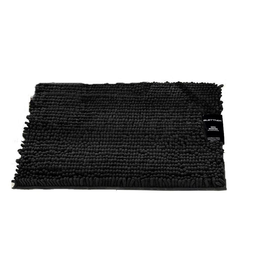 Tapete Buettner Microfibra Antiderrapante Chenille Ginko 50cmx70cm Preto