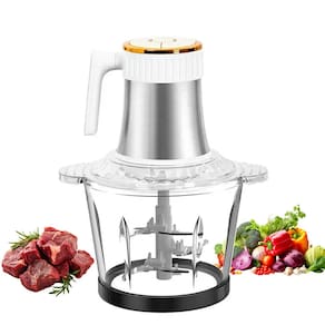 Mini Processador Eletrico 4 Laminas 3 Litros Moedor de Carne Tritura Verdura Legume Alimento Tempero Especiarias Preparo Refeiçao Restaurante