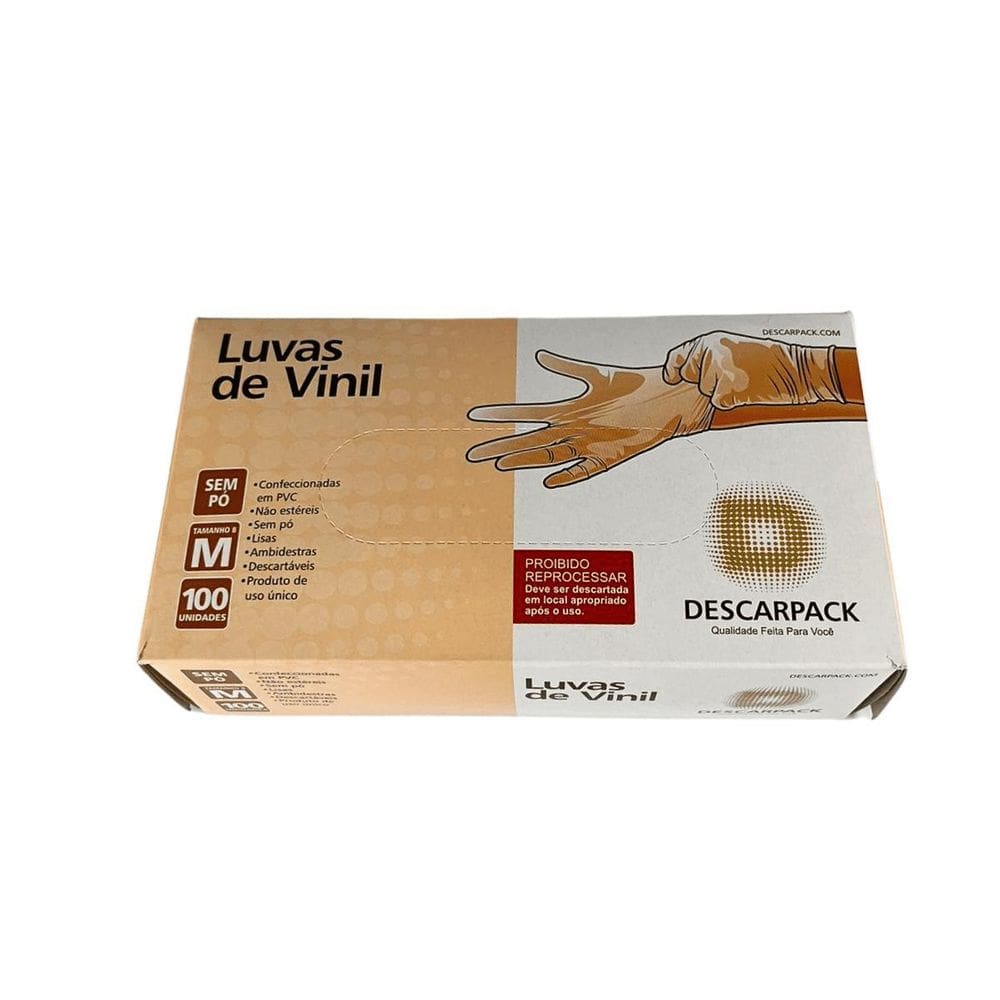 Luva De Vinil Transparente Descart. S/Pó Descarpack 2000Un P