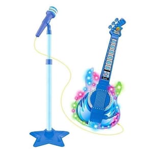 Microfone E Guitarra Toque Músicas Mp3 Player Ou Celular
