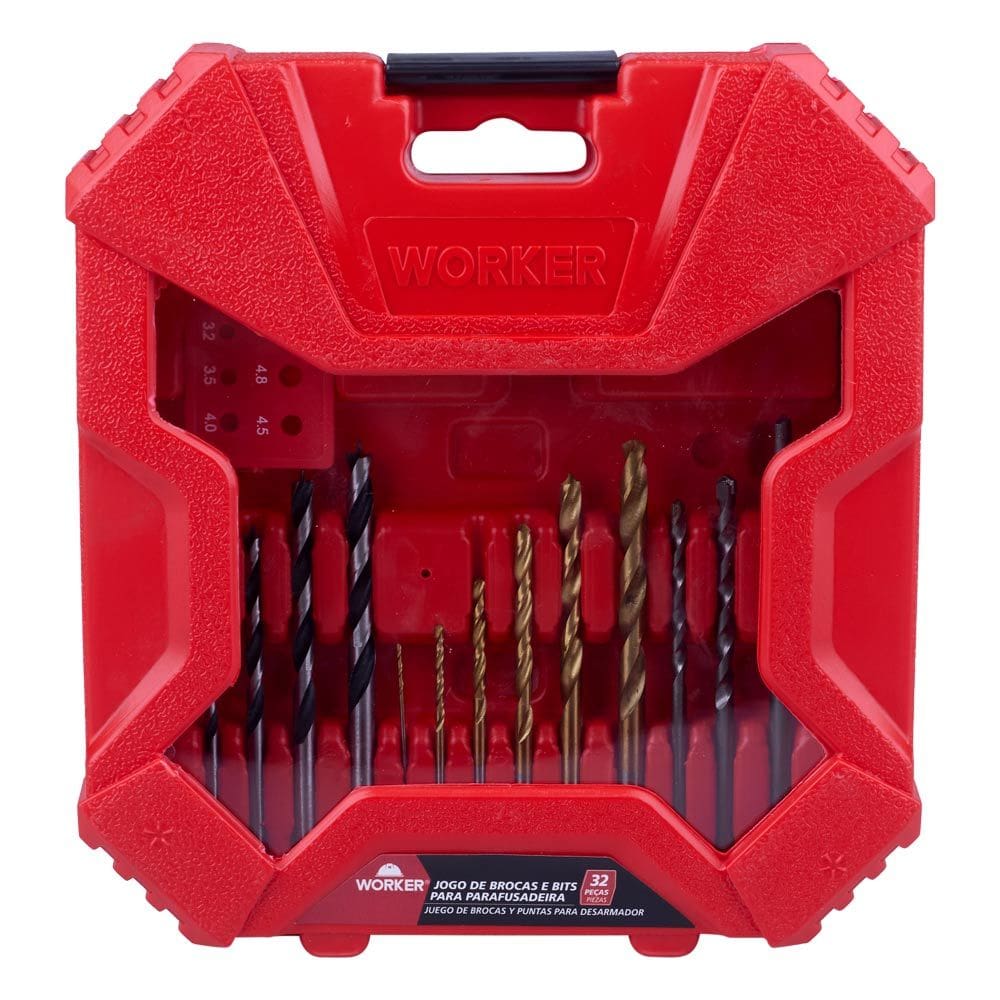 Kit de Brocas e Bits com 33 Peças Worker