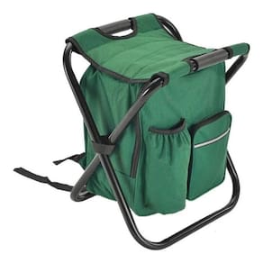 Banqueta Dobrável 2 Em 1 Com Bolsa Térmica Perfeita Para Pesca, Camping E Aventuras Ao Ar Livre Verde