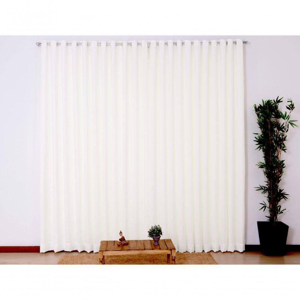 Cortina Para Sala Ou Quarto Voil Flame 3,00 Branca