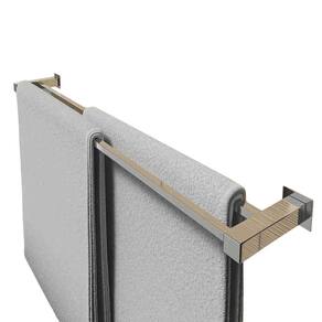 Toalheiro Duplo 50Cm Aço Inox 304 Polido Ou Preto Fosco
