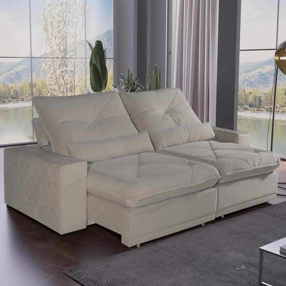 Sofá 3 Lugares 2,30m Retrátil e Reclinável Átila Bom Pastor