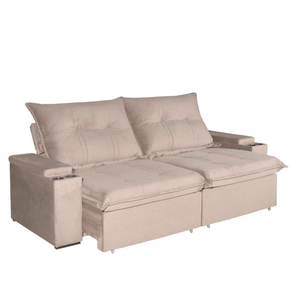 Sofá 4 Lugares 2,50m Retrátil e Reclinável Ravi Bom Pastor