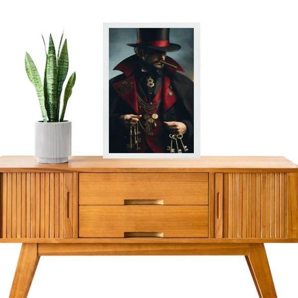 Quadro Decorativo Exu 7 Chaves 24X18Cm