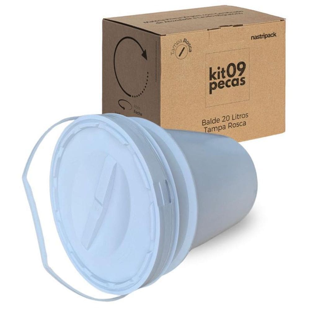 Balde Plástico 20 L Para Tinta - Kit 9 Pçs