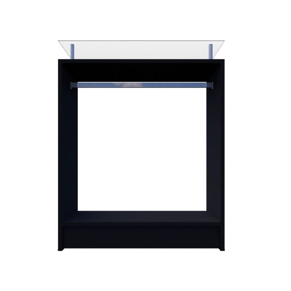 Balcão Arara Expositor Com Vidro Preto 110X87X38Cm - Deep
