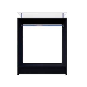 Balcão Arara Expositor Com Vidro Preto 110X87X38Cm - Deep