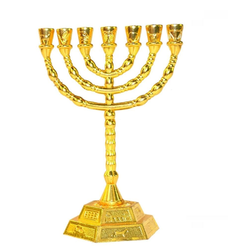 Candelabro Sete Pontas - Menora - De Israel 20 Cm