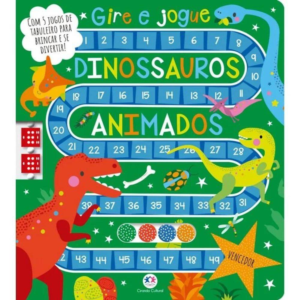 Livro Gire E Jogue: Dinossauros Animados - Ciranda Cultural